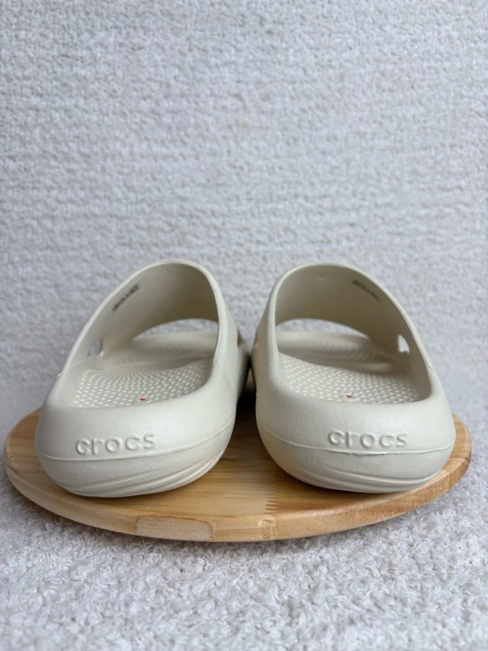 Crocs Mellow Recovery Slides Unisex M9 W11 In Bone Ivory Comfort Like New